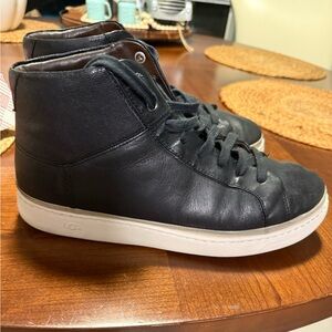 UGG Black Leather Sneakers